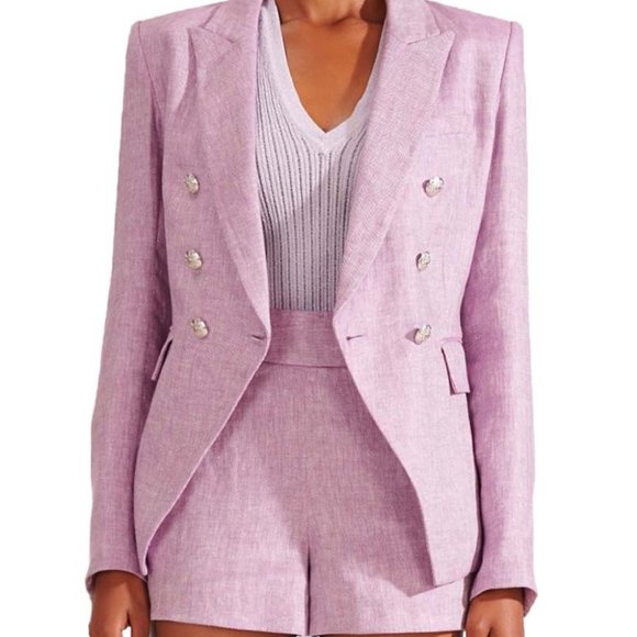 SOLD Veronica Beard Dickey Blazer Miller Lilac Purple Double Breasted Jacket - Picture 7 of 16